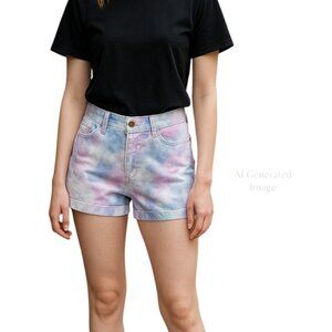 SO Girls Paint Splatter Mid Rise Superstretch Adjustable Waist Shortie Sz 16 NEW